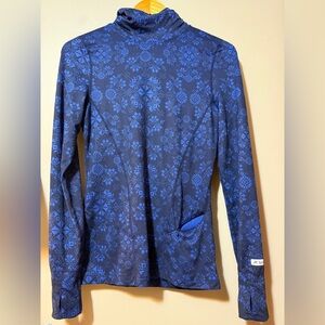 Terramar Women’s Cloud Nine Turtleneck Long Sleeve Blue Base Layer size Small